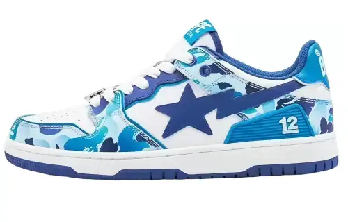 A BATHING APE SK8 Low White Blue Women's