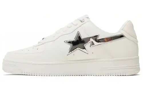 BAPE A BATHING APE Bape Sta Low KAWS White Grey