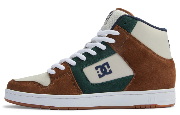 DC Shoes Manteca 4 Slip Resistant Abrasion Resistant High top Skateboard Shoes Unisex Brown Green