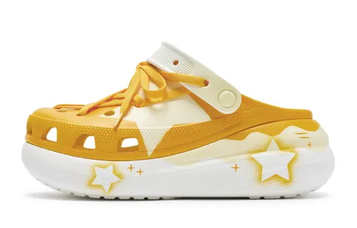 Crocs Crush Clog 811 Manufacturing, Cheese Star Jacket EVA Clogs Unisex Orange Yellow White