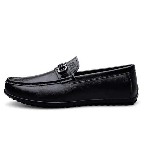 Mulinsen Fashionable Business Leather Shoes Soft Leather Soft Comfortable Slip-On Driving Shoes Large Size Men's Shoes Daily Commuting Doudou Shoes Men's Style