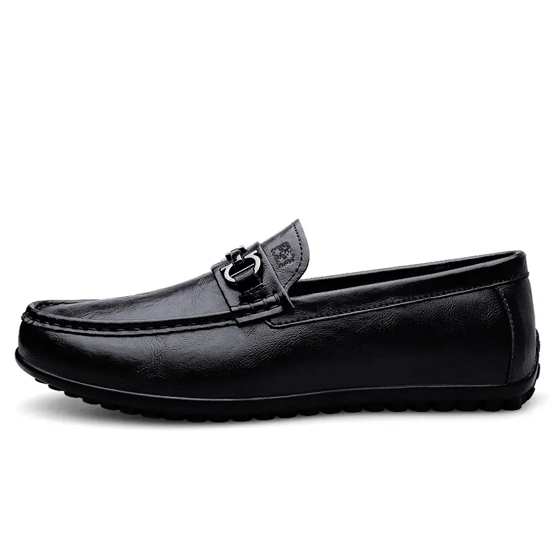 Mulinsen Fashionable Business Leather Shoes Soft Leather Soft Comfortable Slip-On Driving Shoes Large Size Men's Shoes Daily Commuting Doudou Shoes Men's Style