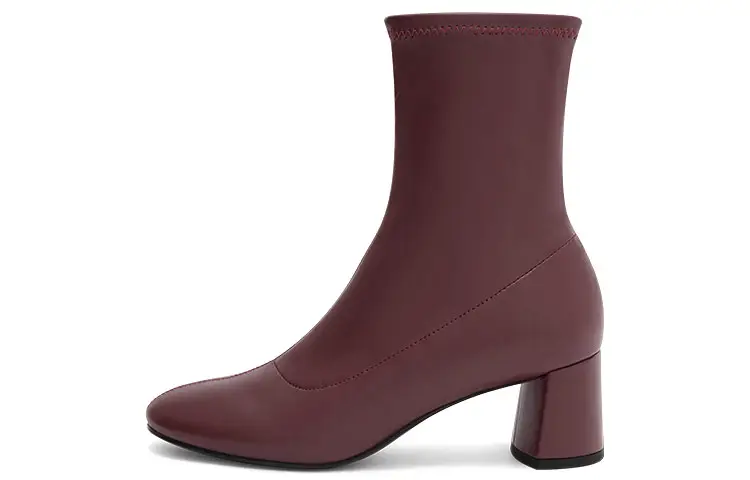 CHARLES&KEITH Ankle Boots Women's Wine Red