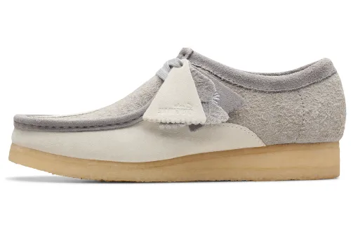 Clarks Casual Leather Shoes Men's Low Top Gray/White