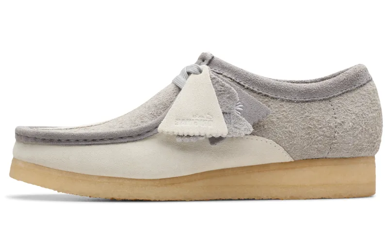 Clarks Casual Leather Shoes Men's Low Top Gray/White