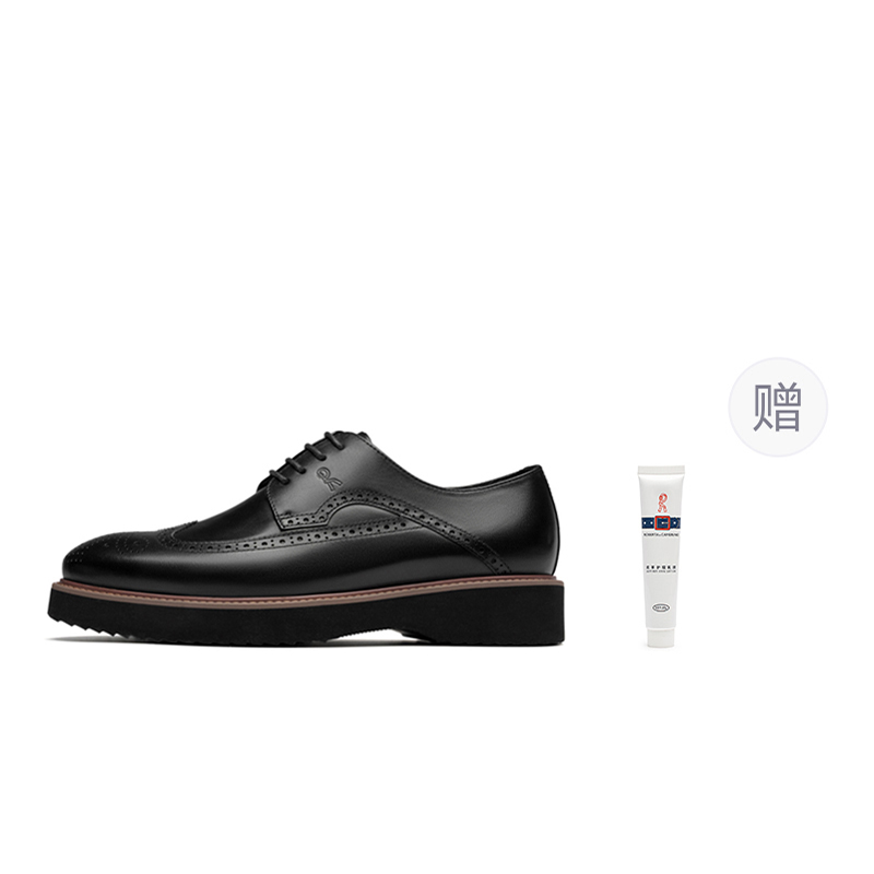 ROBERTA DI CAMERINO Nobda Shoe Light British Style Brock Casual Derby Shoes Formal Leather Shoes Men's Black