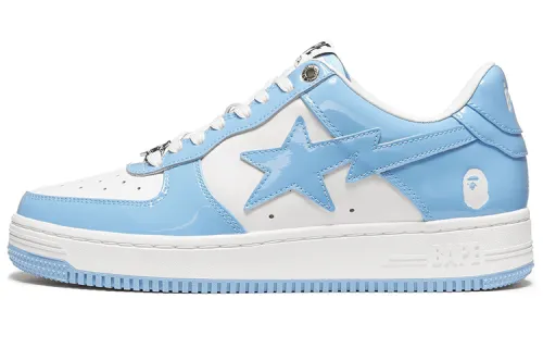 A BATHING APE STA Low top Stylish Skateboarding Shoes Women's Blue White