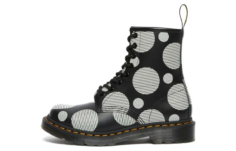 Dr. Martens Dr.Martens 1460 Polka Dot Smooth Leather Lace Up Boots 'Black' Women's