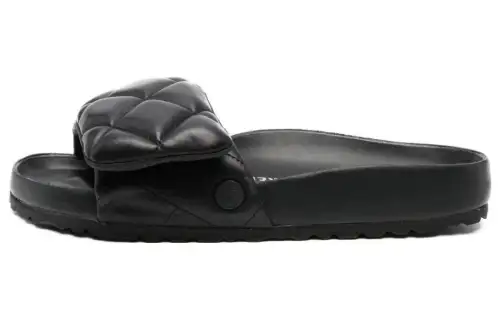 Birkenstock Leather Soft And Comfortable Slide Slippers Women's Black