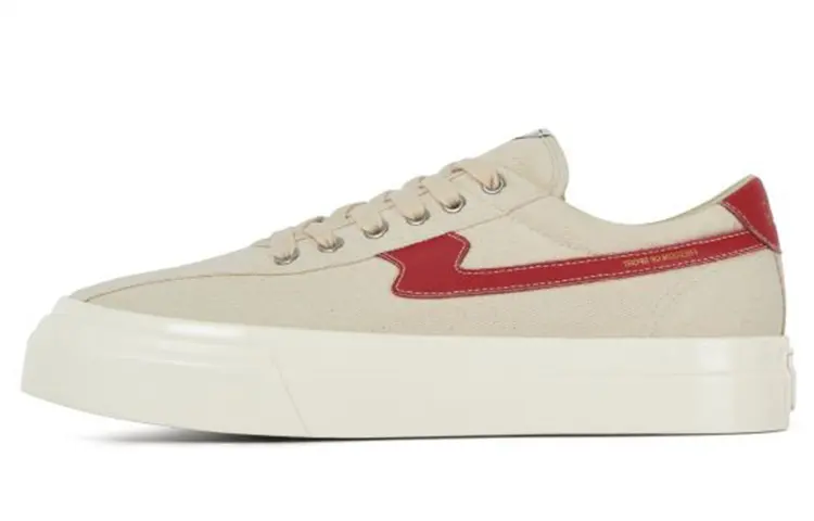 Stepney Workers Club Skateboard Shoes Women's Low Top Beige Red
