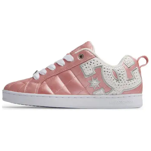 DC Shoes Leather Comfortable Wear resistant And Lightweight Low top Skateboard Shoes Women's Pink