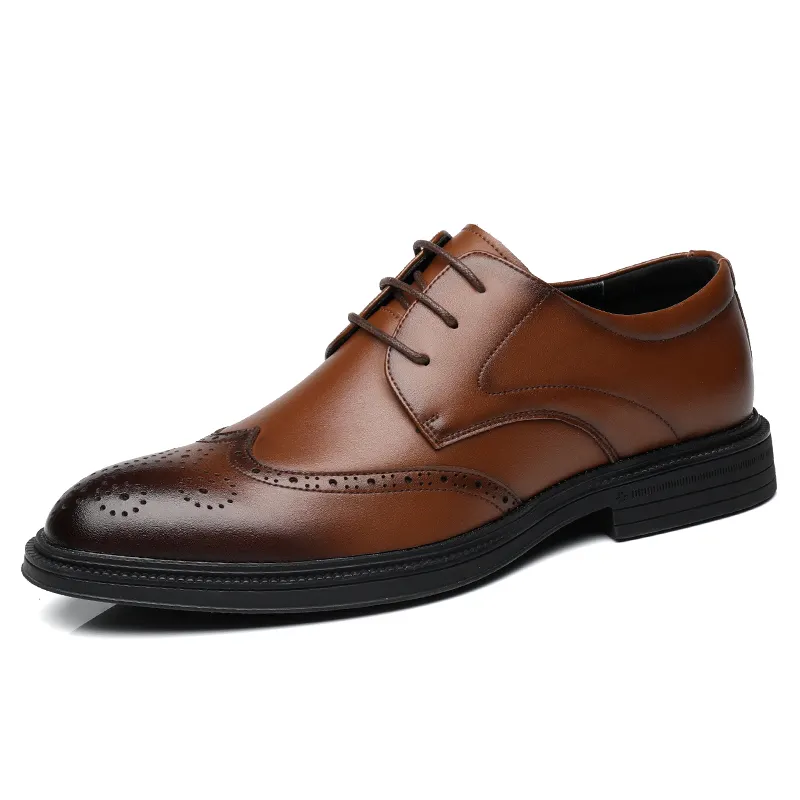 Mulinsen British carved brick formal leather shoes men's style