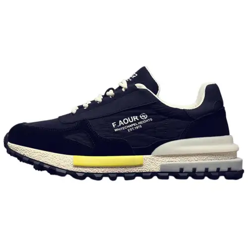 JANE HARLOW Textile, Split Cow Leather Low top Casual Shoes Men's Black