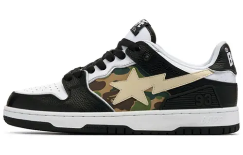 A BATHING APE Sk8 Sta Low Black White