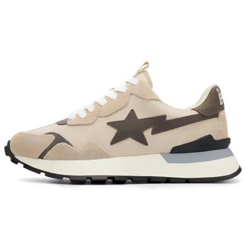 A BATHING APE ROAD STA EXPRESS Slip Resistant, Abrasion Resistant, Lightweight Low top Casual Shoes Women's Beige Black