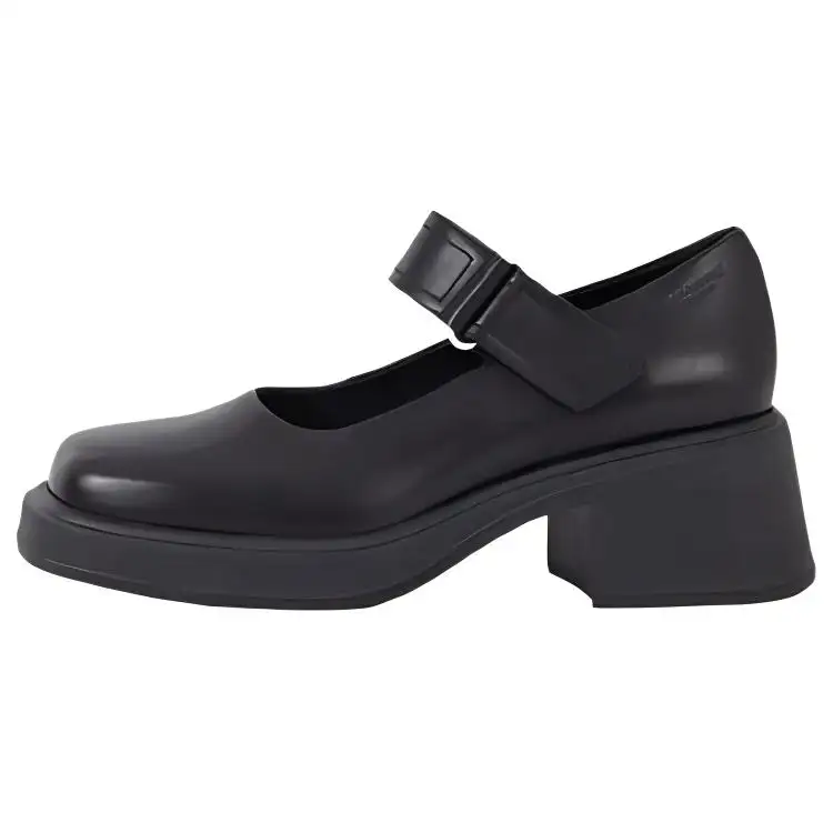 VAGABOND SHOEMAKERS Leather Chunky Heel Mary Jane Shoes 5.9cm Women's Black