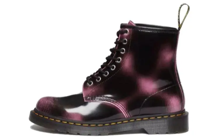 Dr.Martens Short Combat Boots Women's Black Purple