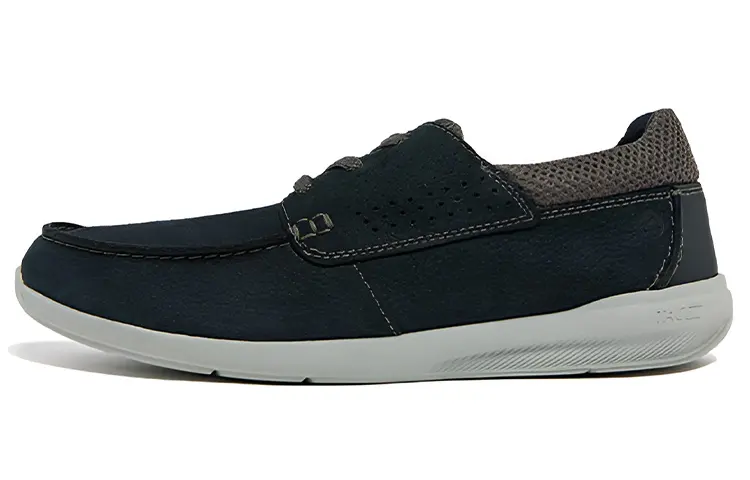 Clarks Casual Leather Shoes Men's Low Top Marine Blue