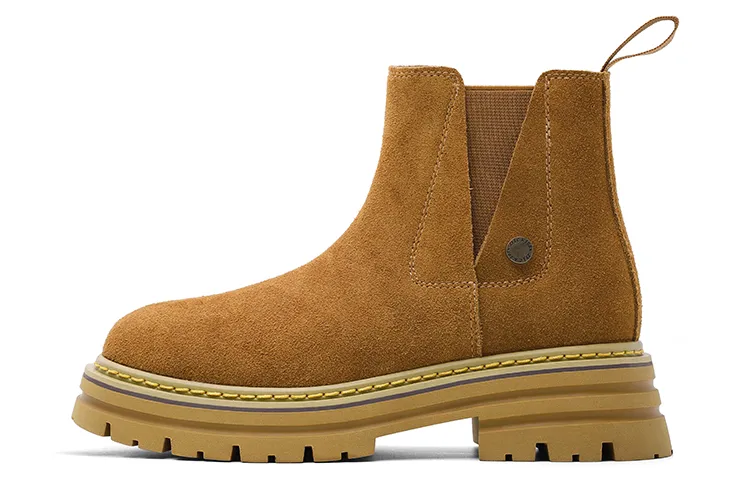 Dickies Cow Split Leather Short Combat Boots Women's Earth Yellow