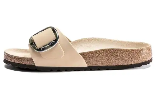 Birkenstock Madrid Big Buckle Slide Slippers Women's Beige Narrow
