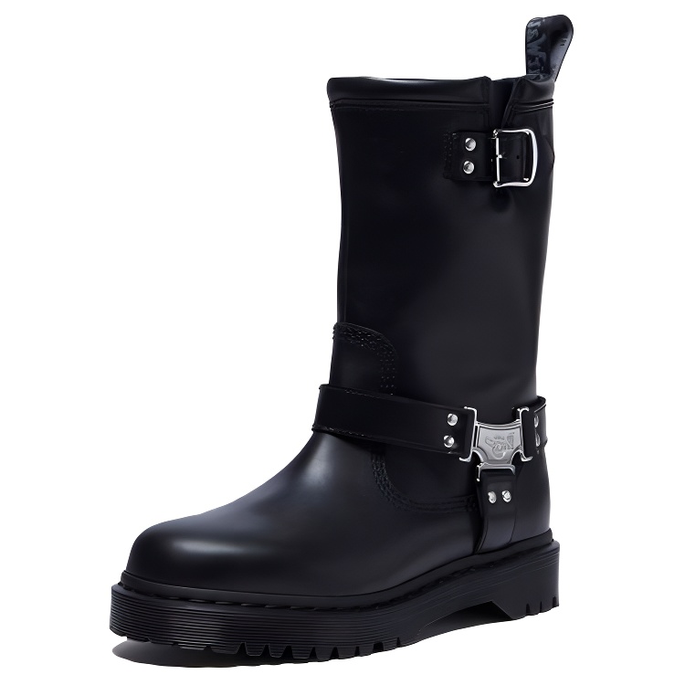 Dr.Martens Anistone Hi Round-Toe Buckled Boots