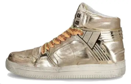 PHILIPPE MODEL Leather High top Skateboard Shoes Men's Gold