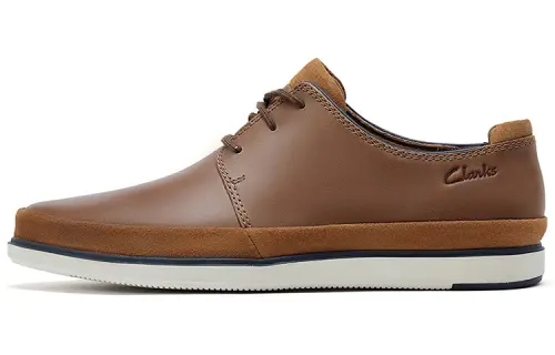 Clarks Casual Leather Shoes Men's Low Top Dark Umber