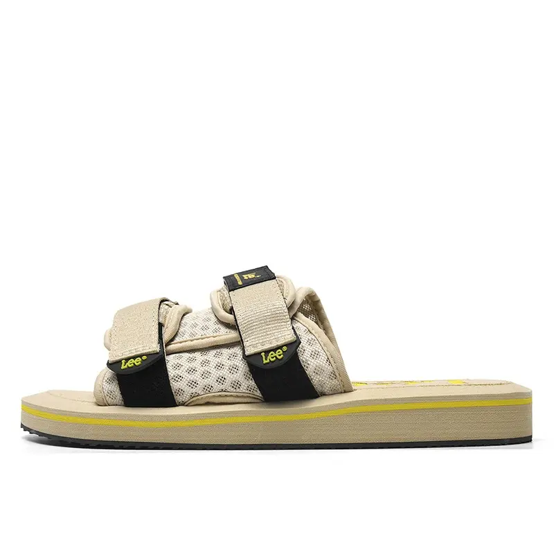 Lee EVA Rubber Sole Woven Slip Resistant Slip Resistant Slide Slippers Men's Light Khaki