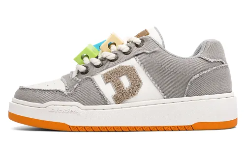 Dickies Slip Resistant Abrasion Resistant Low top Skateboard Shoes Men's Gray White