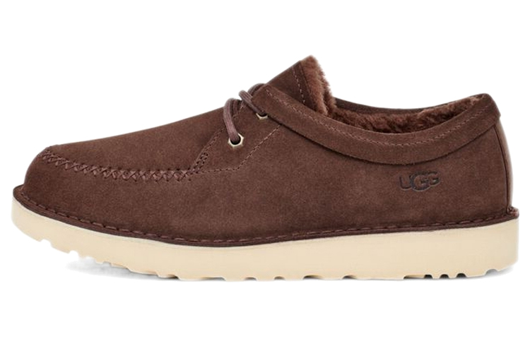 UGG Top Grain Cow Leather Casual Thermal Abrasion Resistant Low top Outdoor Boots Men's Bear Brown