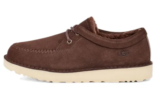 UGG Top Grain Cow Leather Casual Thermal Abrasion Resistant Low top Outdoor Boots Men's Bear Brown