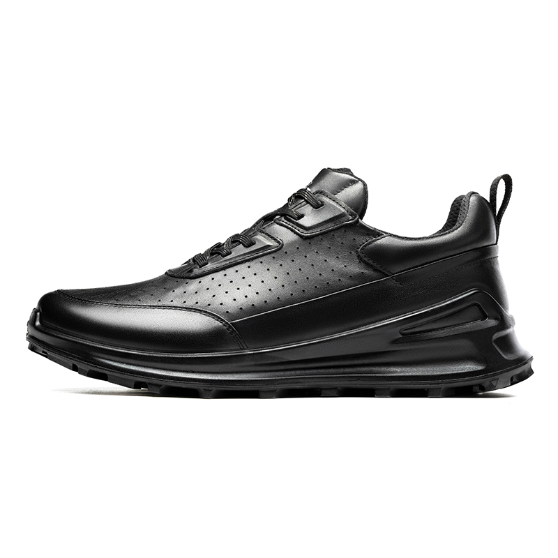 LAORENTOU Top Grain Cow Leather Low top Running Shoes Men’s Black