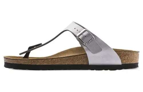 Birkenstock Slip Resistant Slip Resistant Flip Flops Women's Silver Narrow