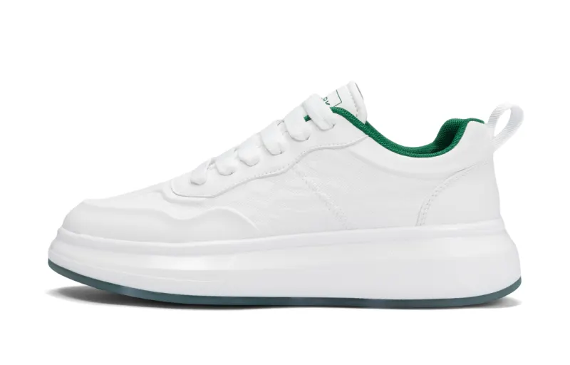FAIRWHALE White Sneakers Low top Skateboard Shoes Men's