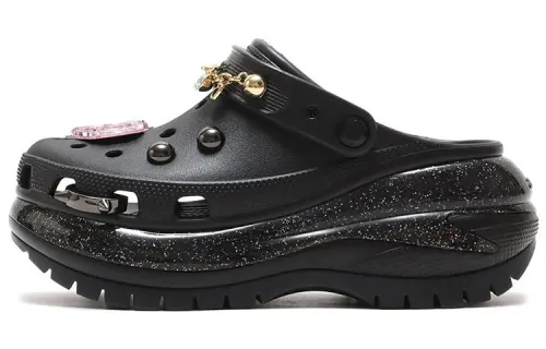 Atmos x Crocs Mega Crush Clog EVA Slip Resistant Abrasion Resistant Clogs Women's Black