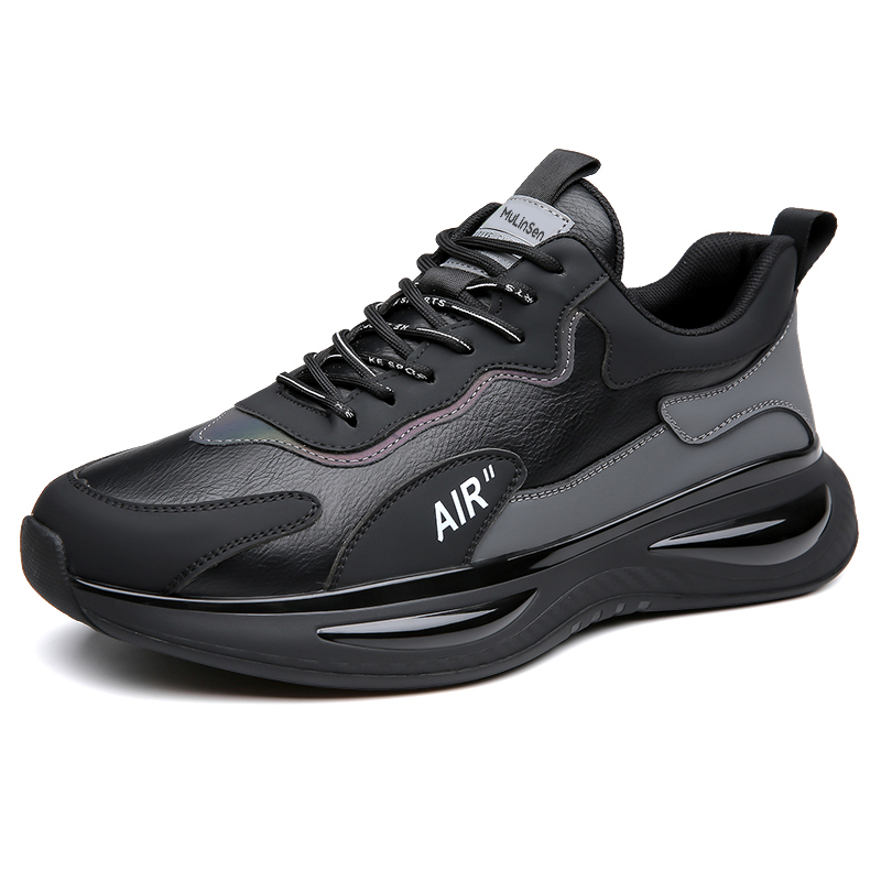 Mulinsen two-layer cowhide thick sole soft sole sports casual shoes men's style