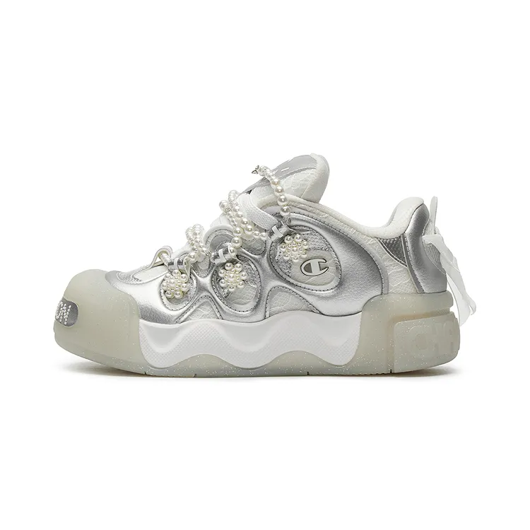 Champion Puffy Donut Low top Skateboard Shoes Women's Champion White/Silver White