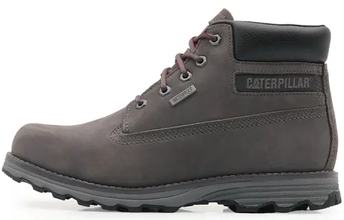 CAT Top Grain Cow Leather Slip Resistant Ankle Length Outdoor Boots Men's Gray