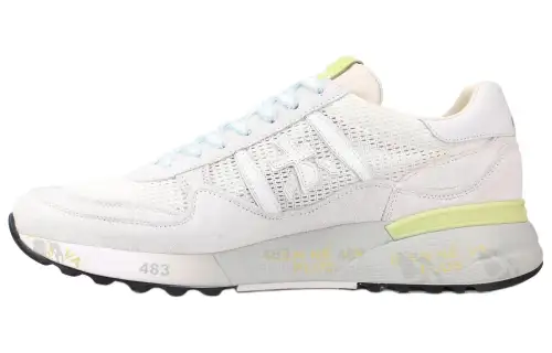 PREMIATA Fabric Low top Casual Shoes Men's White Gray