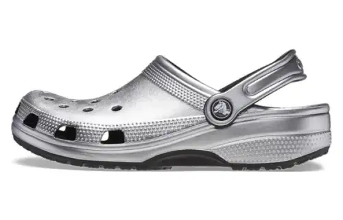 Crocs Latex Clogs Unisex Silver