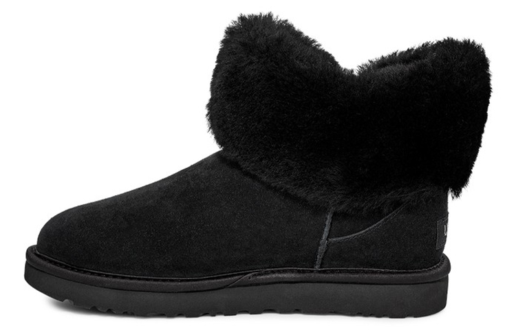 Женские ботинки UGG Cinched Fur Mini (черный) — фото 1
