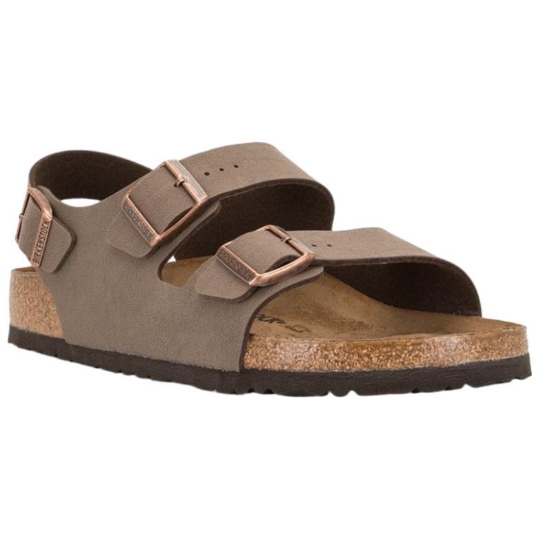 Birkenstock Milano Comfortable And Trendy One Strap Sandals Unisex Light Brown Wide Fit
