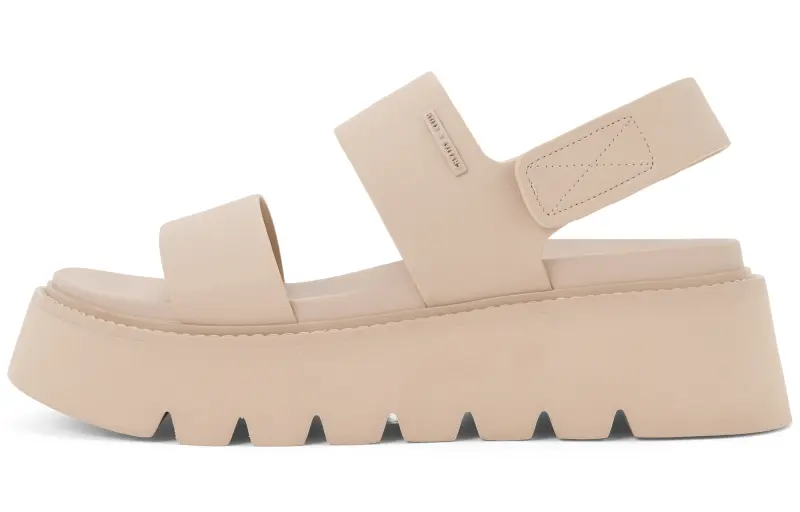 CHARLES&KEITH Small Ck Pu One Strap Sandals 5.6cm Women's Beige/Black