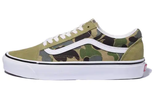 Vans x A BATHING APE ABC Camo Low top Skateboard Shoes Women's Green