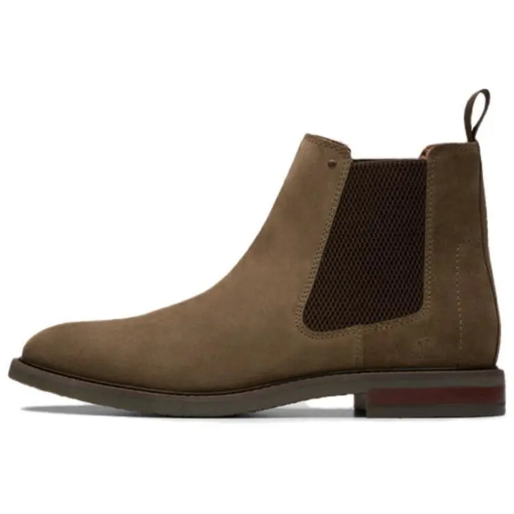 Clarks Cow Split Leather Chelsea Boots Men's Gray
