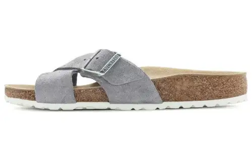 Birkenstock Suede Slide Slippers Women's Dusty Purple Narrow