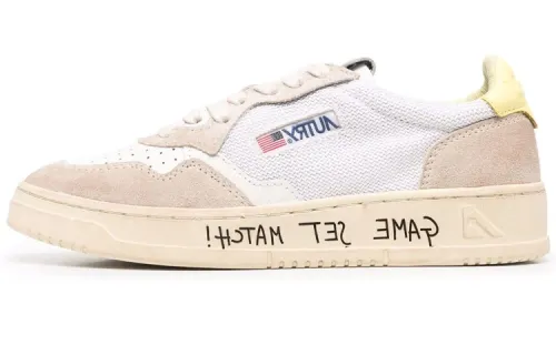AUTRY Skateboard Shoes Men's Low Top White Yellow
