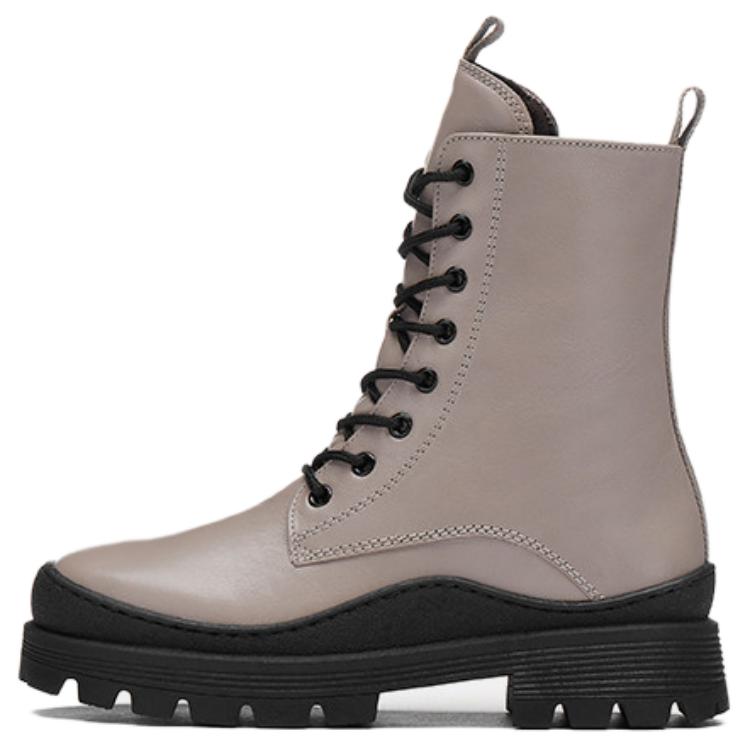 Gabor Leather Short Combat Boots 1cm Women's Camel