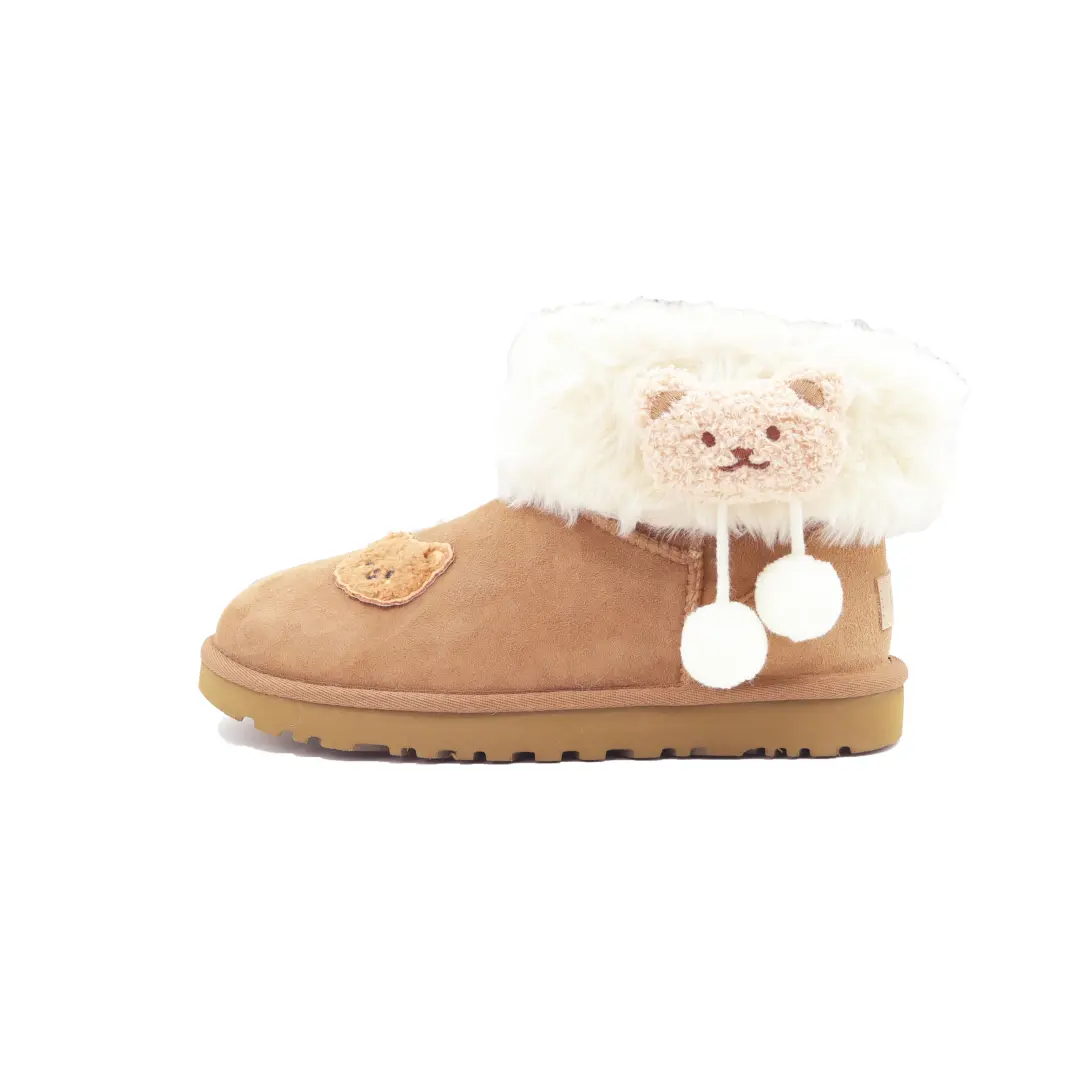 UGG CLASSIC MINI Velvet Bear Sheepskin Thermal Abrasion Resistant Short Snow Boots Women's Beige Brown