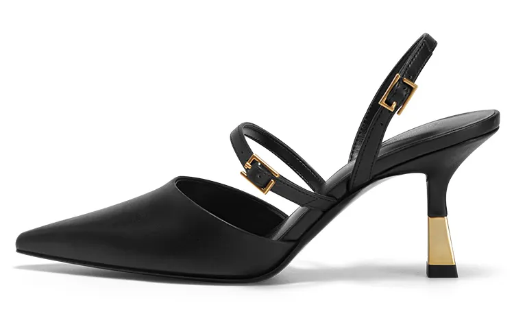 CHARLES&KEITH Pu Slim Heel High Heels 7.5cm Women's Black